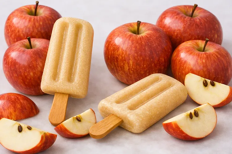 3 strawberry popsicles surrounded by strawberries