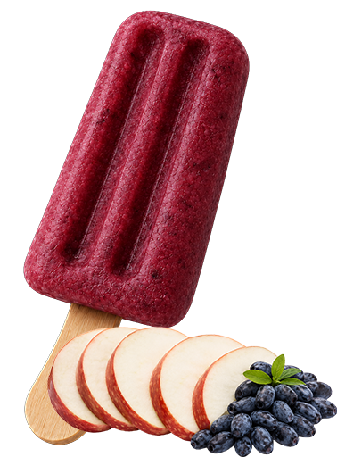 Apple Honeyberry pop with fruit