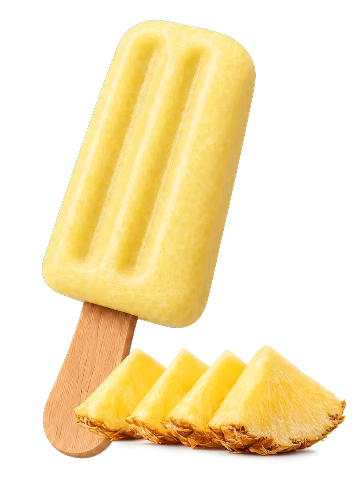 Pineapple pop with pineapple chunks