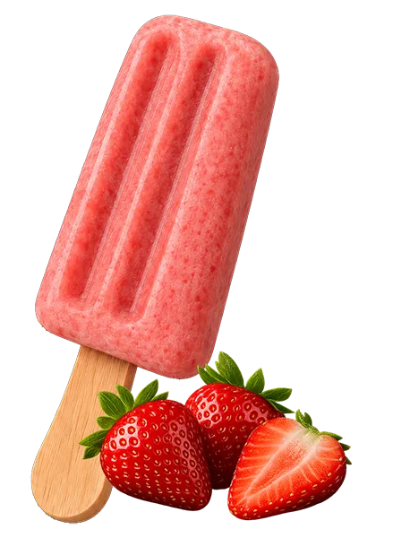 Illustrated Strawberry Popsicle