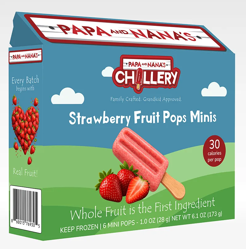 Strawberry fruit pop product box